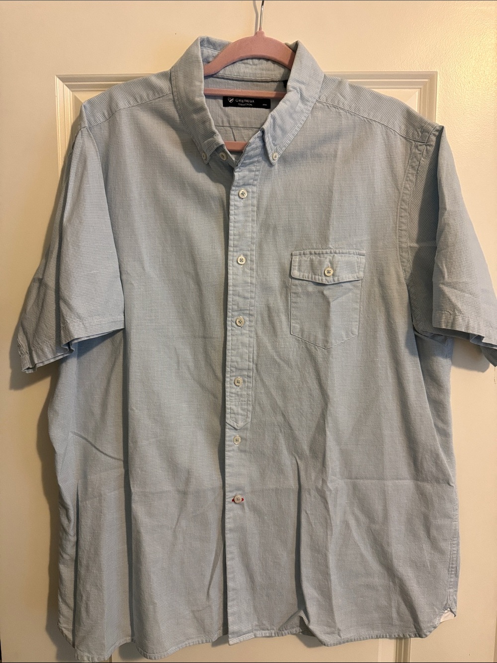 Cremieux Collection Light Blue Short Sleeve Button-Down Shirt